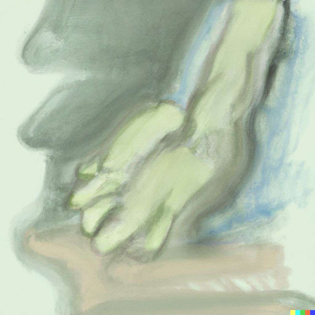 a representation of anxiety, finger painting